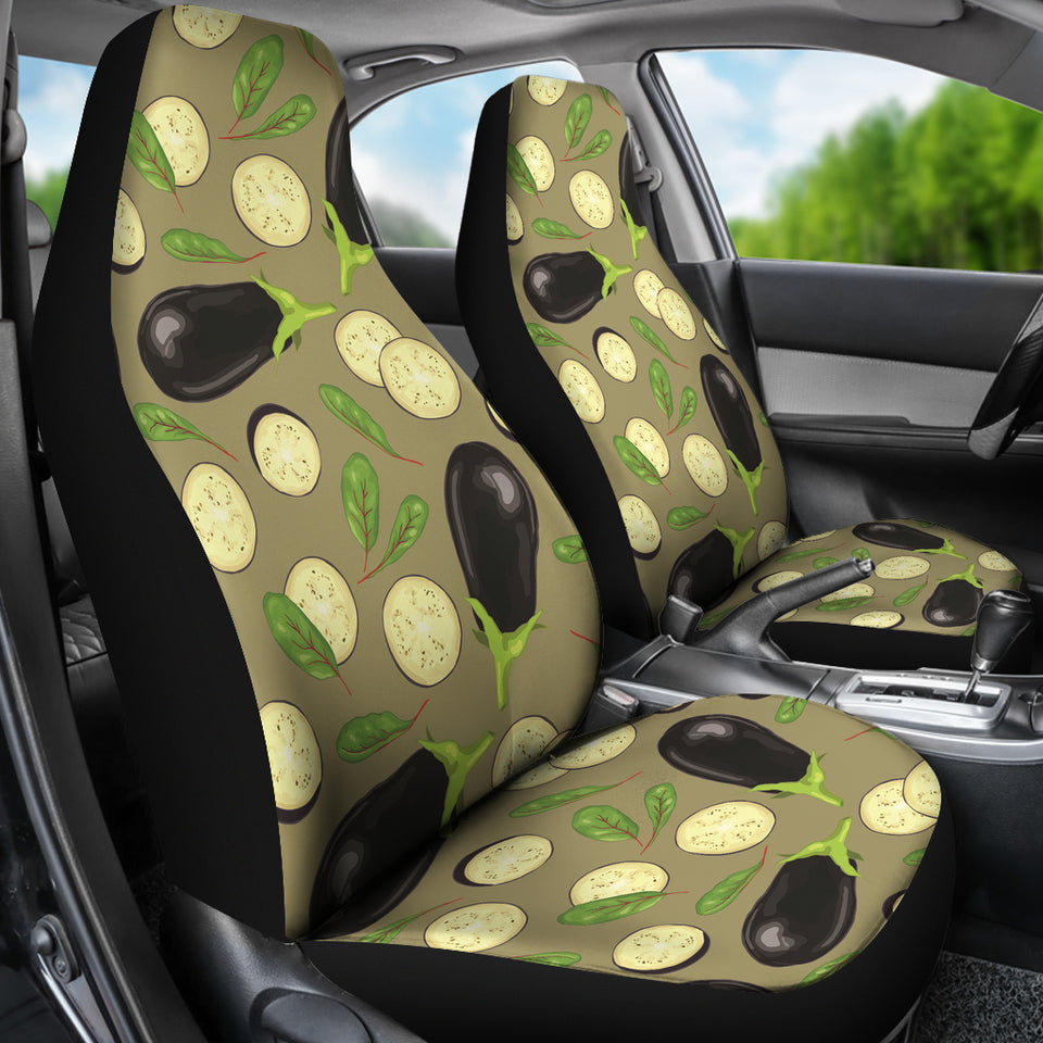 Eggplant Pattern Print Design 02 Universal Fit Car Seat Covers