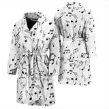 Music Notes Pattern Print Design 04 Men's Bathrobe