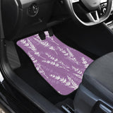 Lavender Flowers Purple Pattern Front And Back Car Mats