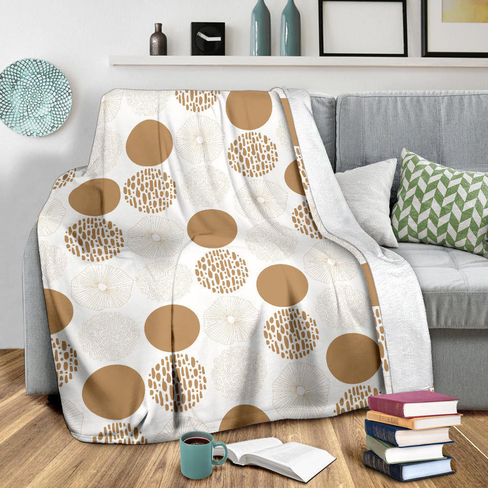 Gold Texture Mushroom Pattern Premium Blanket