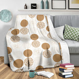 Gold Texture Mushroom Pattern Premium Blanket