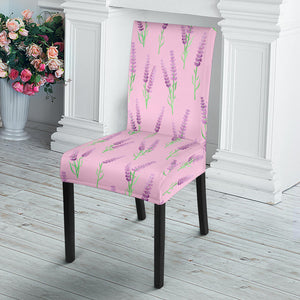 Lavender Pattern Pink Background Dining Chair Slipcover