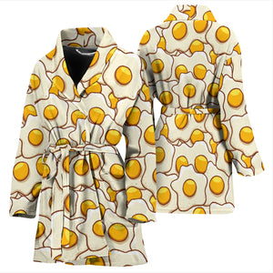 Fried Eggs Pattern Print Design 02 Women's Bathrobe