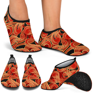 Fire Flame Pattern Aqua Shoes