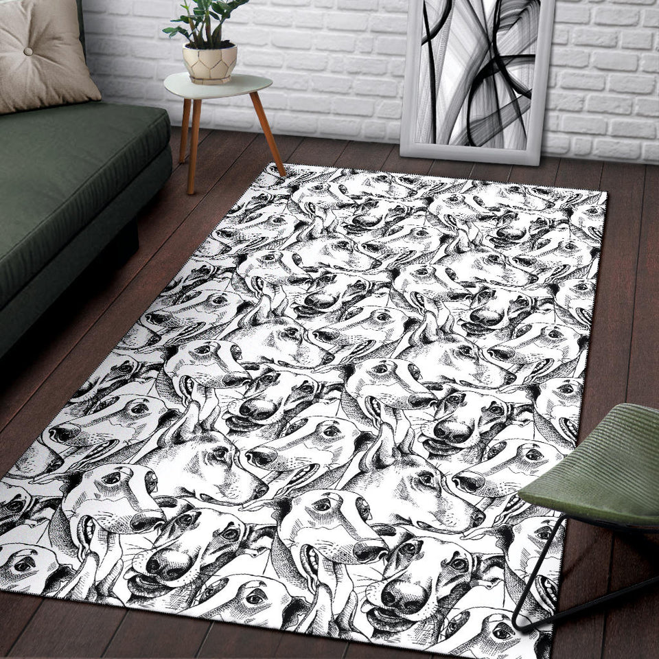 Greyhound Pattern Print Design 01 Area Rug