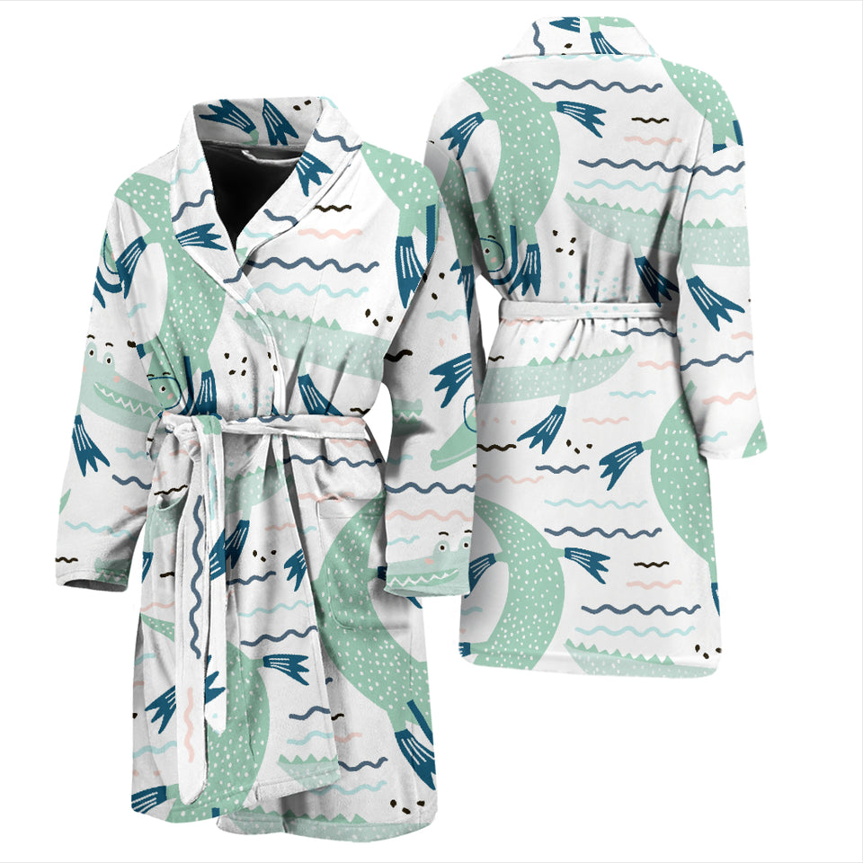 Crocodile Diver Pattern Men'S Bathrobe