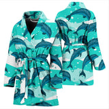 Dolphin Sea Pattern Women'S Bathrobe