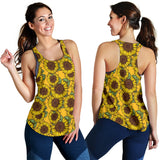 Sunflower pattern Women Racerback Tank Top