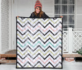 Zigzag  Chevron Paint Pattern Premium Quilt