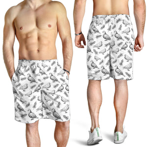 Pigeon Pattern Print Design 05 Men Shorts