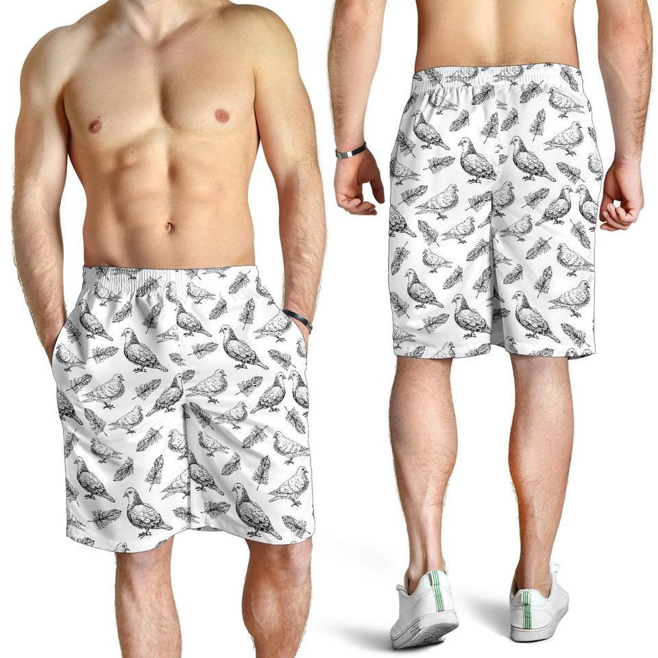 Pigeon Pattern Print Design 05 Men Shorts