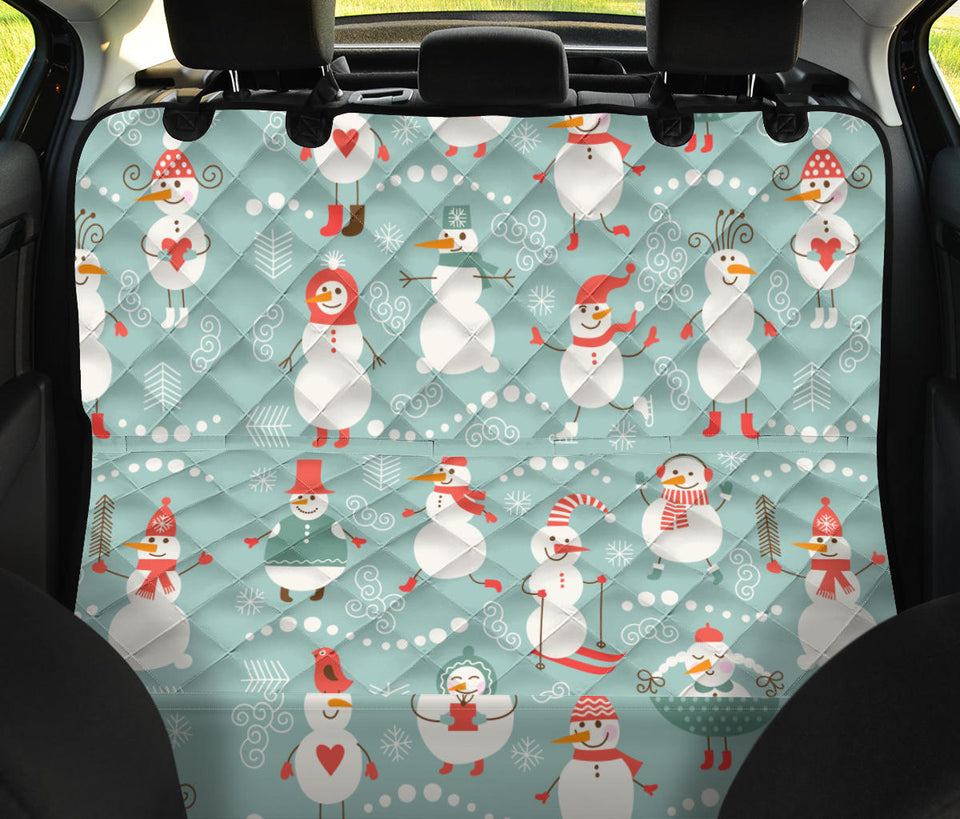 Cute Snowman Pattern Dog Car Seat Covers