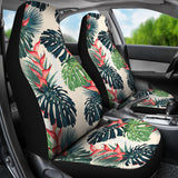 Heliconia Flowers, Palm And Monstera Leaves Universal Fit Car Seat Covers
