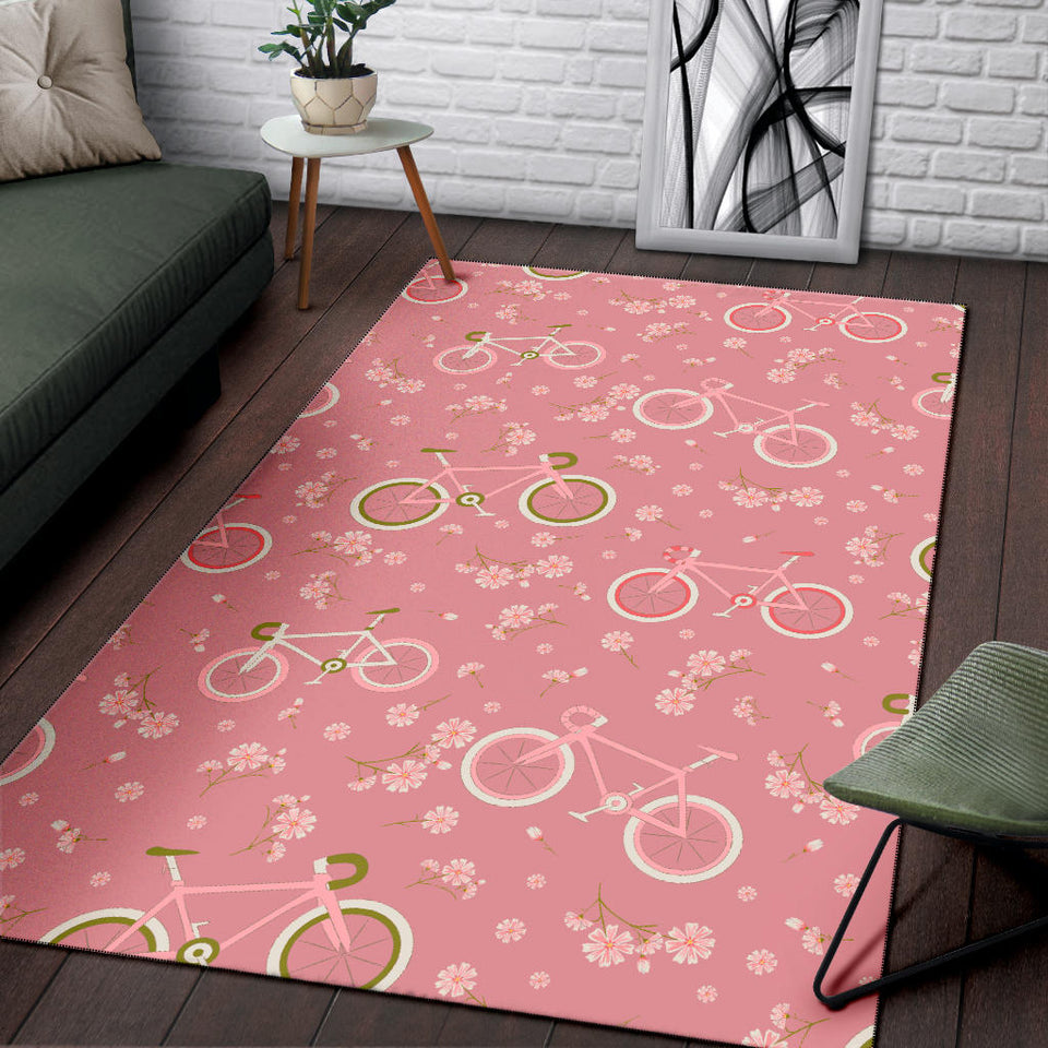 Bicycle Pattern Print Design 02 Area Rug