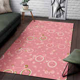 Bicycle Pattern Print Design 02 Area Rug