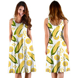 Corn Pattern Print Design 05 Sleeveless Midi Dress