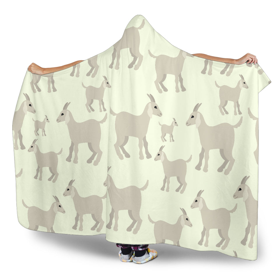Little Young Goat Pattern Hooded Blanket