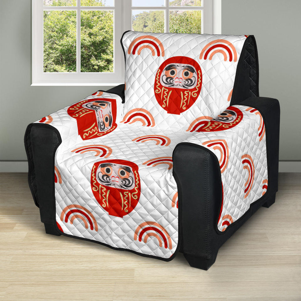 Daruma japanese wooden doll design pattern Recliner Cover Protector