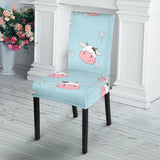 Cute Cow Flower Pattern Dining Chair Slipcover