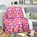 Hibiscus Pattern Print Design 01 Premium Blanket