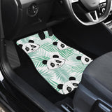 Panda Pattern Tropical Leaves Background Front And Back Car Mats