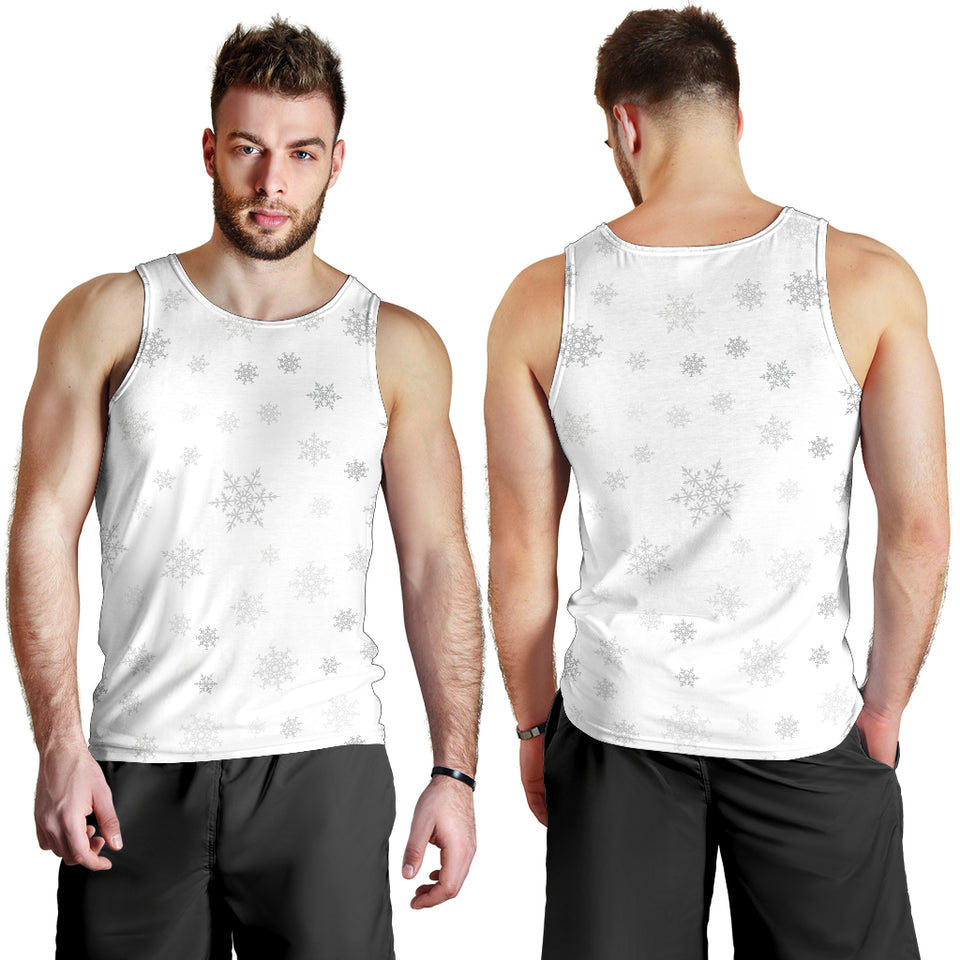 Snowflake pattern white background Men Tank Top