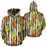 Papaya Design Pattern Zip Up Hoodie