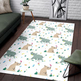 Cute Rhino Pattern Area Rug