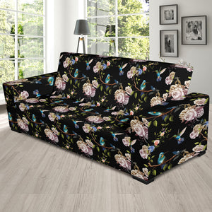 Hummingbird Pattern Print Design 03 Sofa Slipcover