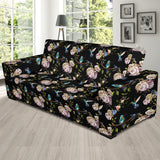 Hummingbird Pattern Print Design 03 Sofa Slipcover