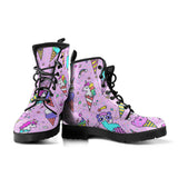 Cute Ice Cream Cone Animal Pattern Leather Boots