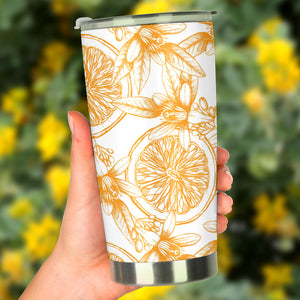 Hand Drawn Orange Fruit Pattern Tumbler