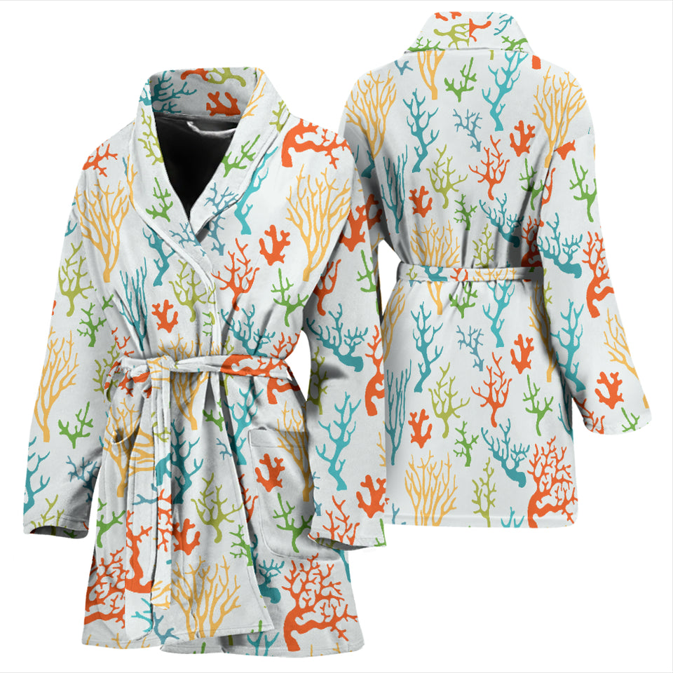 Coral Reef Pattern Print Design 02 Women's Bathrobe