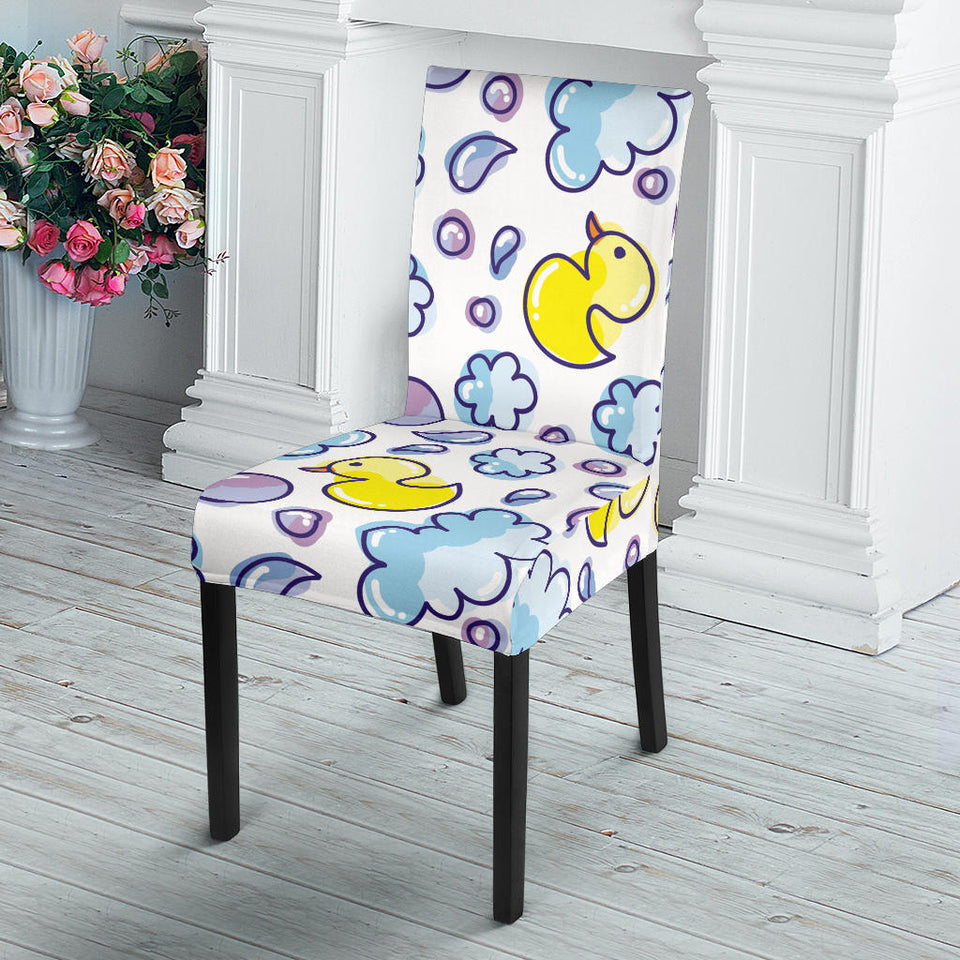 Duck Toy Pattern Print Design 01 Dining Chair Slipcover