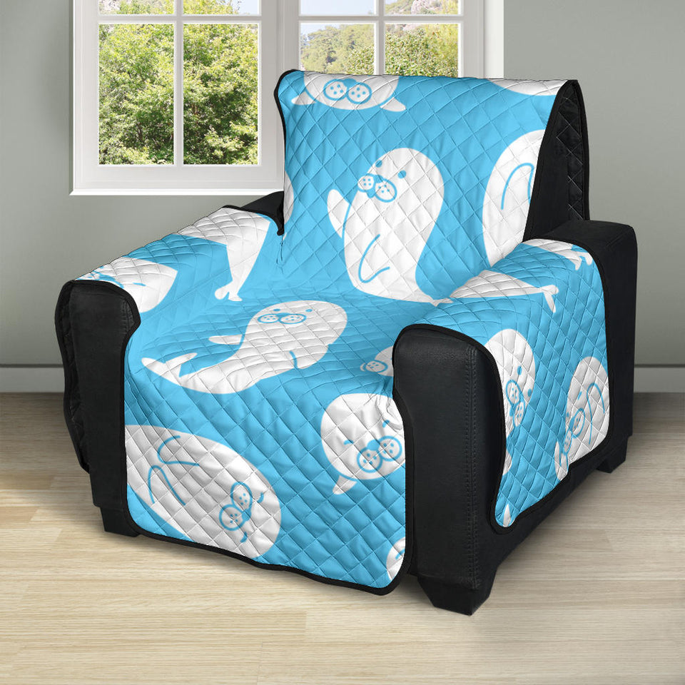 Cute white sea lion seals pattern Recliner Cover Protector