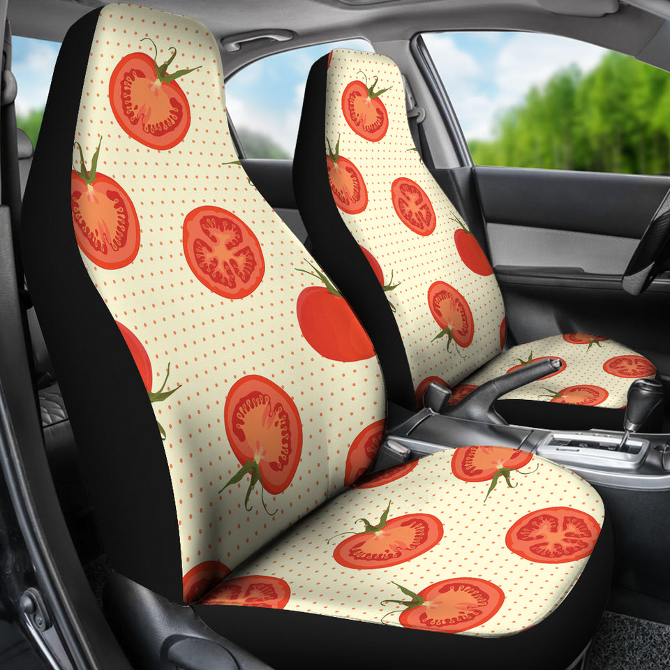 Tomato Dot Background  Universal Fit Car Seat Covers