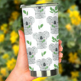 Hand Drawn Koala Leaves Pattern Tumbler