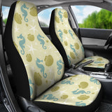 Seahorse Shell Starfish Pattern Background  Universal Fit Car Seat Covers