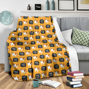 English Bulldog Pattern Print Design 04 Premium Blanket