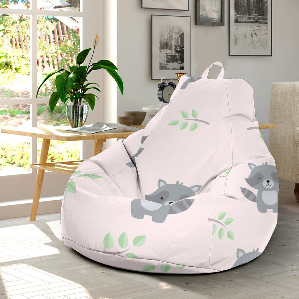 Cute Raccoons Leaves Pattern Bean Bag Cover