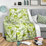 Cute Frog Dragonfly Pattern Premium Blanket