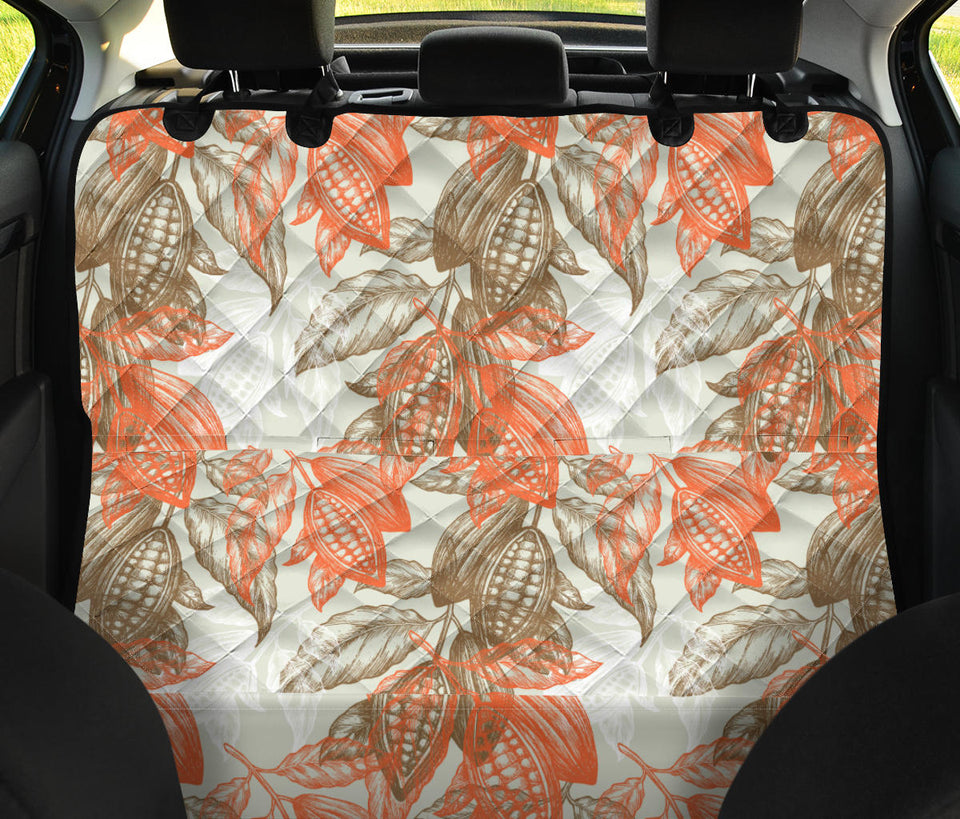 Cocoa Beans Cocoa Tree Pattern Dog Car Seat Covers