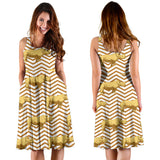 Rhino Yellow Theme Pattern Sleeveless Midi Dress