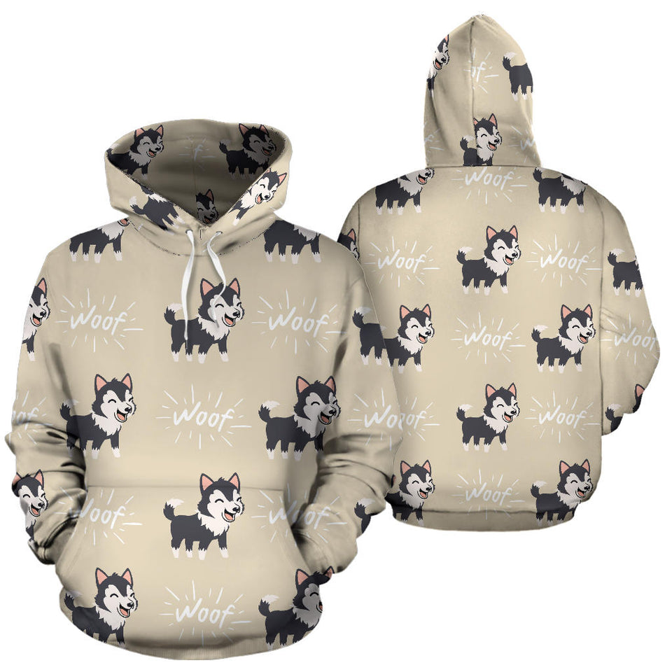 Cute Siberian Husky Men Women Pullover Hoodie