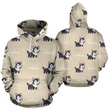 Cute Siberian Husky Men Women Pullover Hoodie