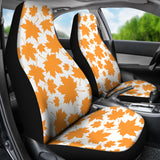 Orange Maple Leaf Pattern Universal Fit Car Seat Covers