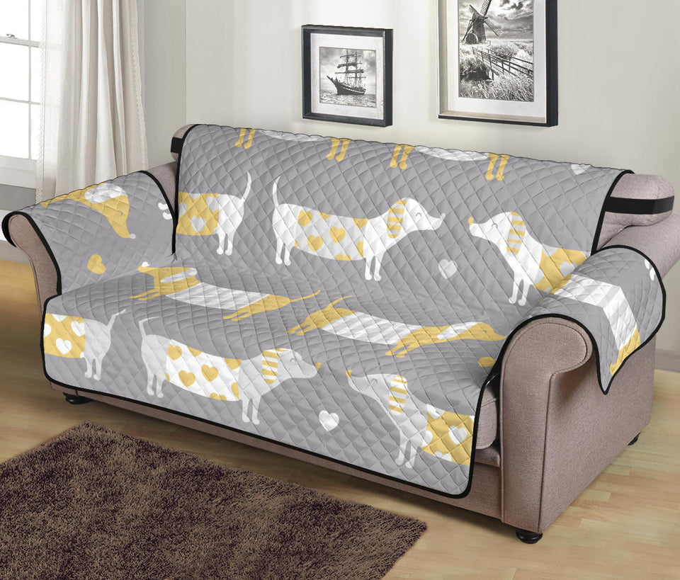Cute dachshund dog pattern Sofa Cover Protector