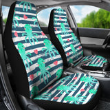 Cute Octopuses Heart Striped Background Universal Fit Car Seat Covers