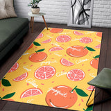 Grapefruit Yellow Background Area Rug