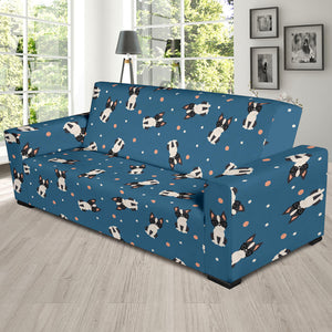 Cute Boston Terrier Dog Spattern Sofa Slipcover